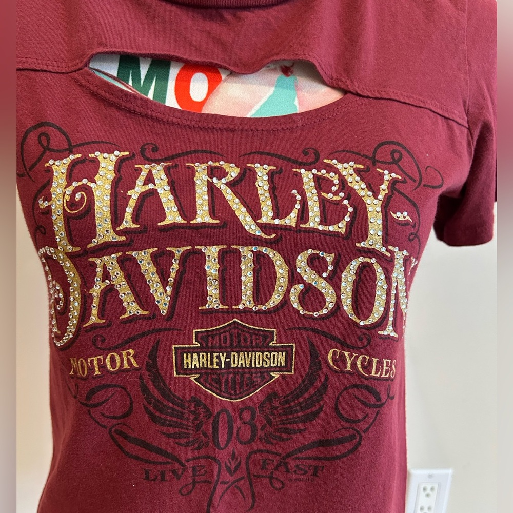 Vintage Harley-Davidson Red Short Sleeve Tee with Vintage Logo